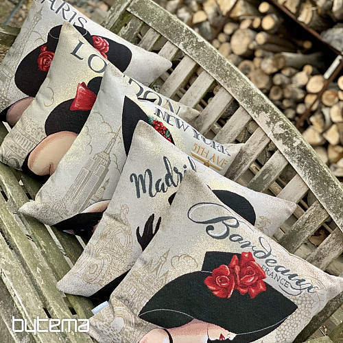 Housse de coussin tapisserie LADY LONDON