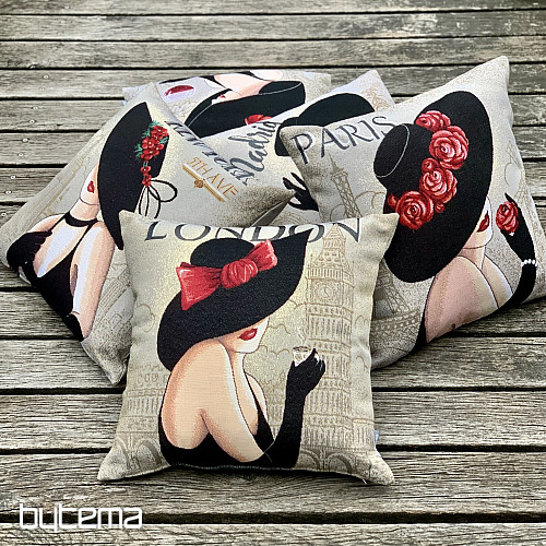Housse de coussin tapisserie LADY BORDEAUX