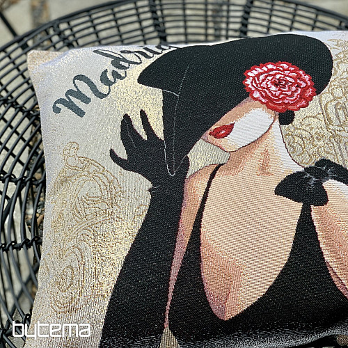 Housse de coussin tapisserie LADY MADRID