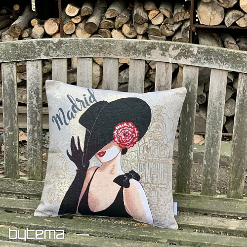 Housse de coussin tapisserie LADY MADRID