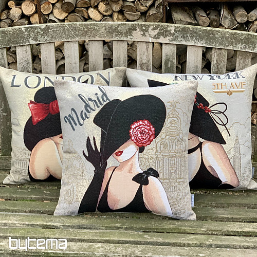 Housse de coussin tapisserie LADY MADRID