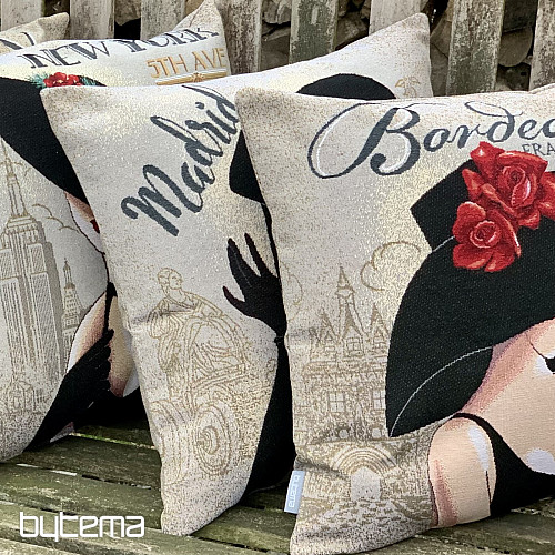 Housse de coussin tapisserie LADY MADRID