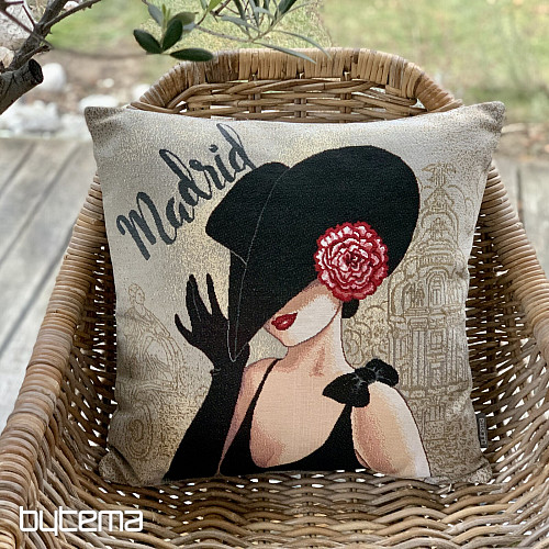 Housse de coussin tapisserie LADY MADRID