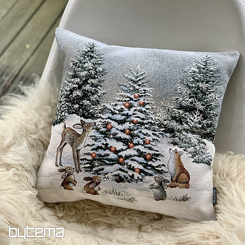 Couverture tapisserie de Noël ANIMAUX À L&#39;ARBRE