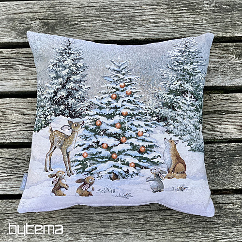 Couverture tapisserie de Noël ANIMAUX À L&#39;ARBRE