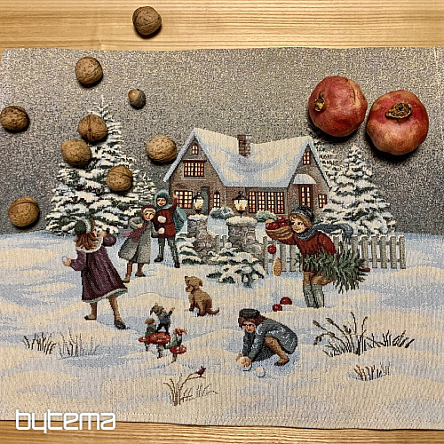 Nappe et écharpe en tapisserie WINTER JOY