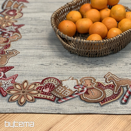 Nappe et écharpe en tapisserie PAIN DÉPICES DE NOËL