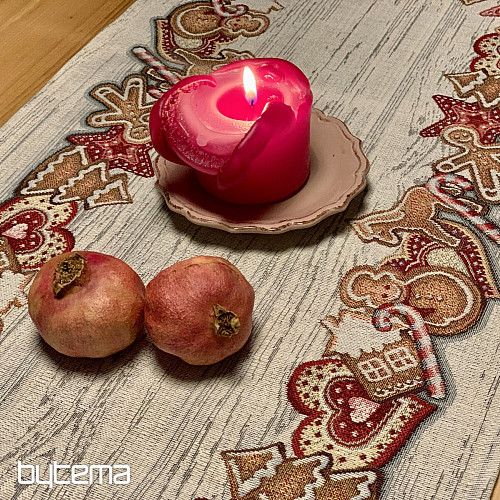 Nappe et écharpe en tapisserie PAIN DÉPICES DE NOËL