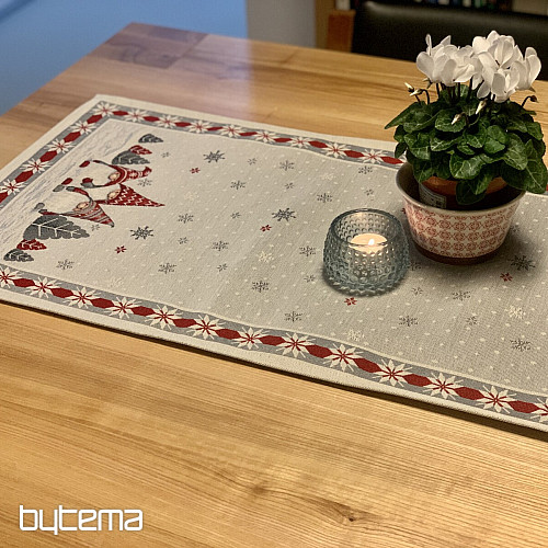 Nappe et écharpe en tapisserie LUTINS DE NOËL