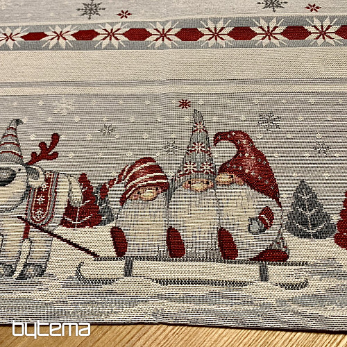 Nappe et écharpe en tapisserie LUTINS DE NOËL