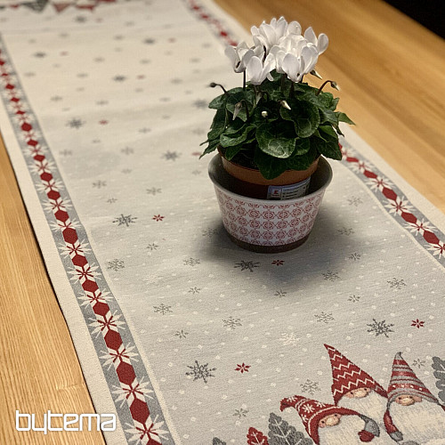 Nappe et écharpe en tapisserie LUTINS DE NOËL