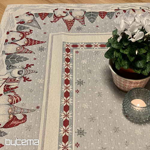 Nappe et écharpe en tapisserie LUTINS DE NOËL
