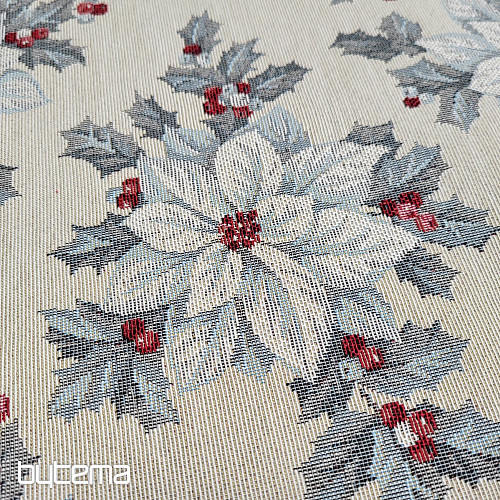 Tissu à tapisserie ÉTOILE DE NOËL argent