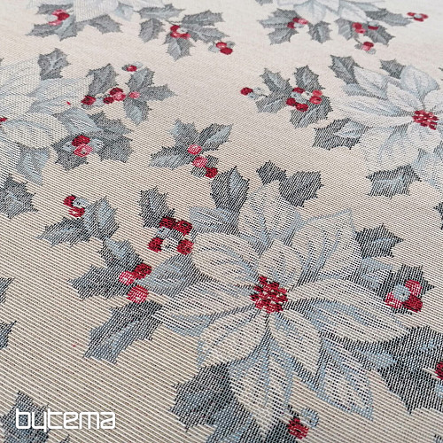 Tissu à tapisserie ÉTOILE DE NOËL argent