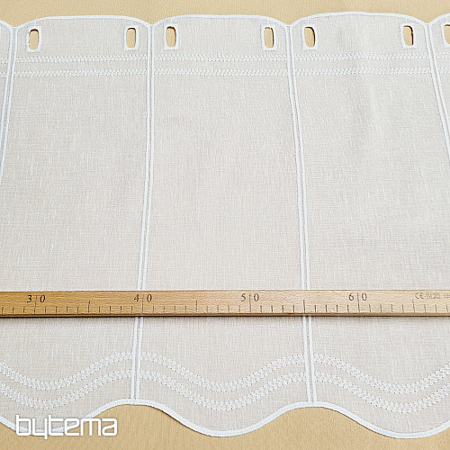 Rideau brodé pour vitrail GERSTER 11419 blanc