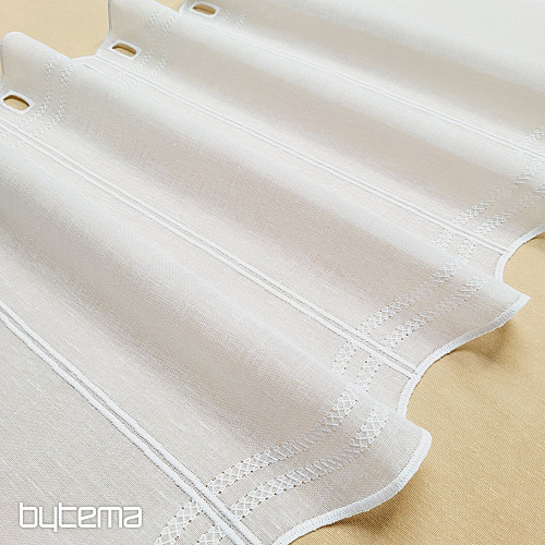 Rideau brodé pour vitrail GERSTER 11419 blanc