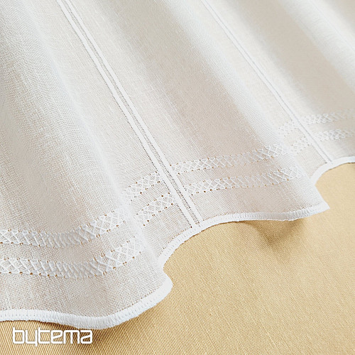 Rideau brodé pour vitrail GERSTER 11419 blanc