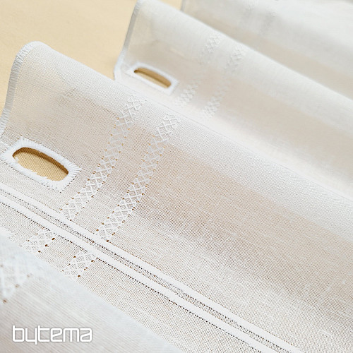 Rideau brodé pour vitrail GERSTER 11419 blanc