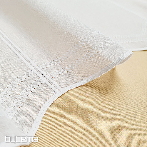 Rideau brodé pour vitrail GERSTER 11419 blanc
