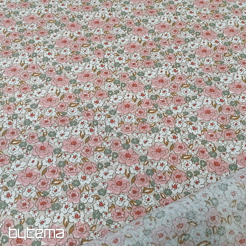 Tissu coton KALMIA rose