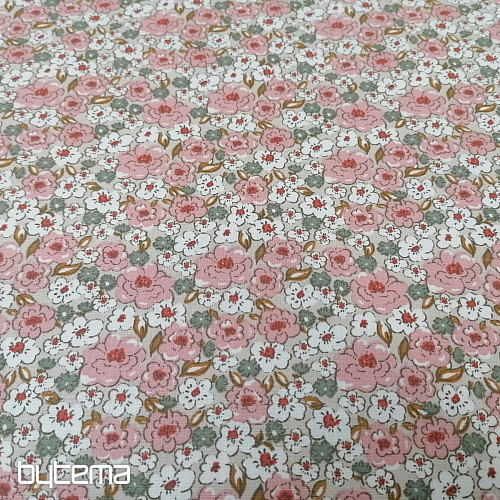 Tissu coton KALMIA rose
