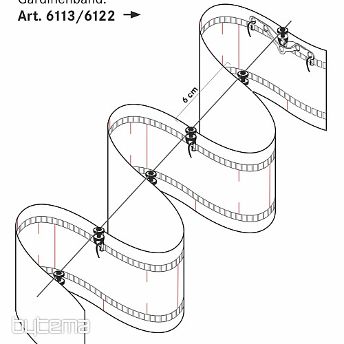 Ruban froncé pour rideaux NEW WAVE 8 cm, 1:2