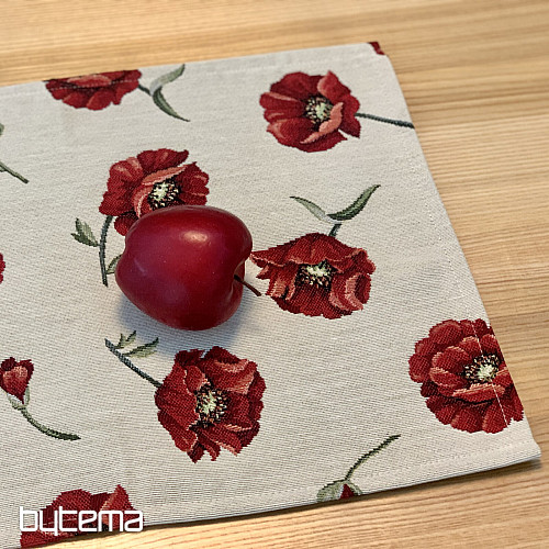 Nappe tapisserie LOUP COQUELICOT