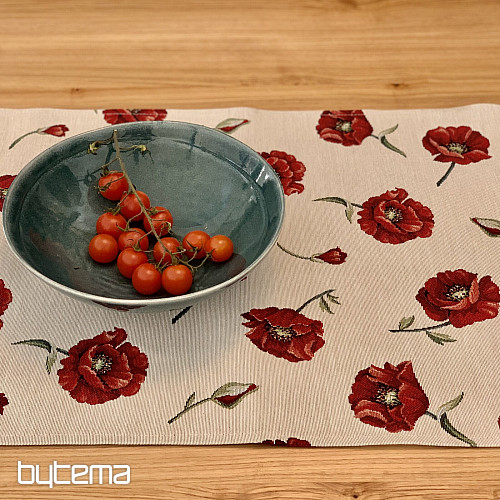 Nappe tapisserie LOUP COQUELICOT