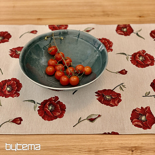 Nappe tapisserie LOUP COQUELICOT