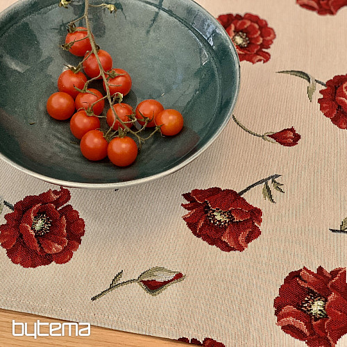 Nappe tapisserie LOUP COQUELICOT