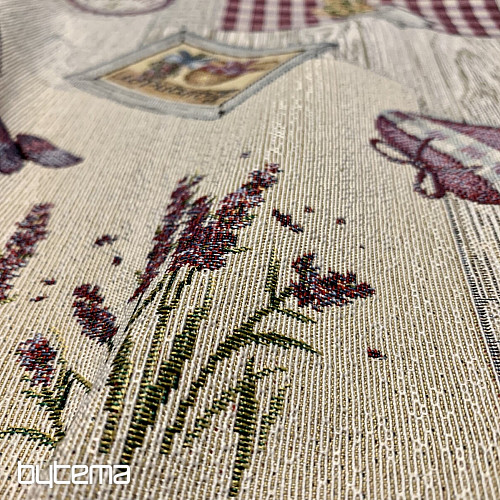 Nappe et châle tapisserie lavande Provence
