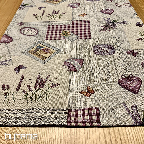 Nappe et châle tapisserie lavande Provence
