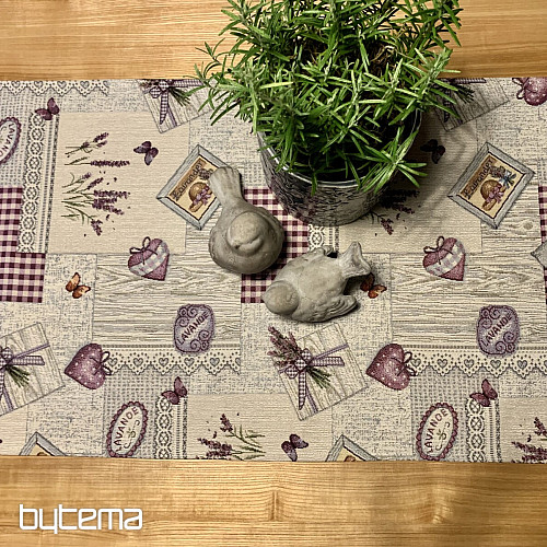 Nappe et châle tapisserie lavande Provence