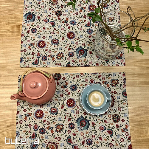 Nappe Gobelin fleurs et oiseau Jurkovič