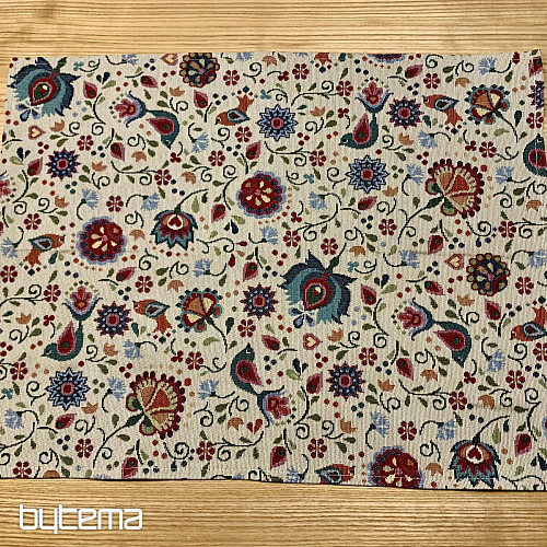 Nappe Gobelin fleurs et oiseau Jurkovič