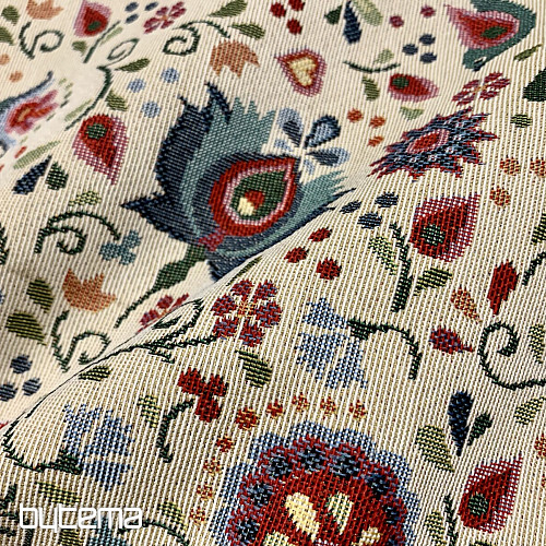 Nappe Gobelin fleurs et oiseau Jurkovič