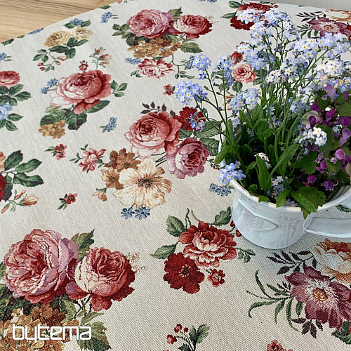 Nappe en tapisserie ROSE ROMANTIQUE