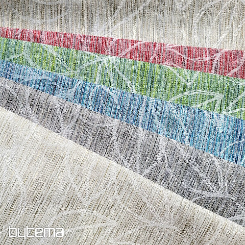 Tissu décoratif FLORENTI feuilles crème