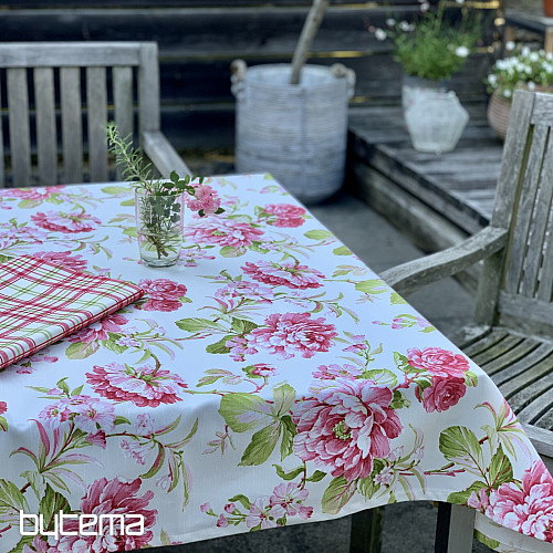 Nappe LAURA - grandes fleurs roses