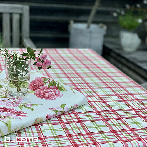 Nappe LAURA - carreaux roses