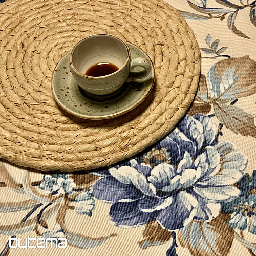 Nappe LAURA - grandes fleurs bleues