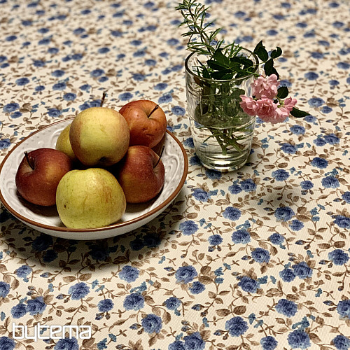 Nappe LAURA - petites fleurs bleues