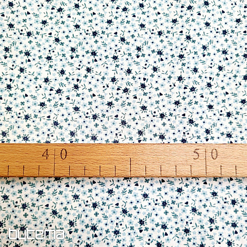 Tissu en coton TOMETA fleur bleu