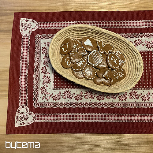 Nappe tapisserie et châle SELSKÁ JIZBA rouge