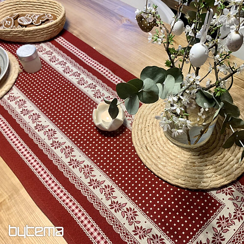 Nappe tapisserie et châle SELSKÁ JIZBA rouge