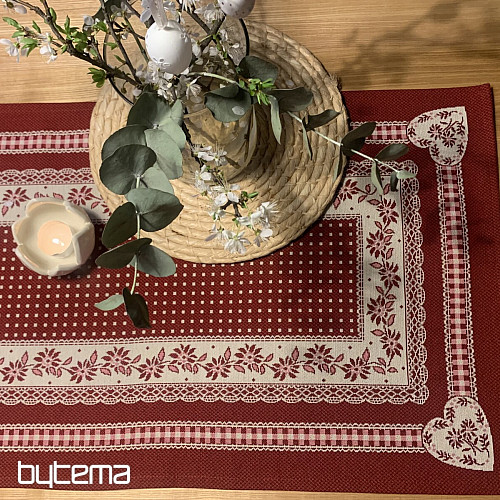 Nappe tapisserie et châle SELSKÁ JIZBA rouge