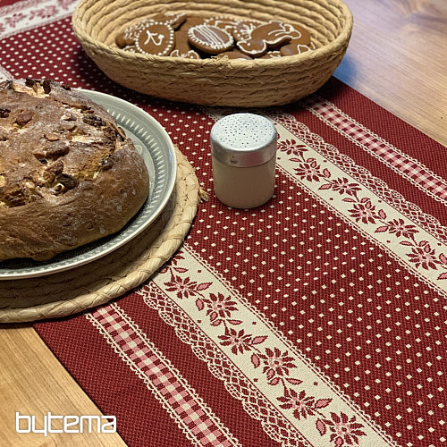 Nappe tapisserie et châle SELSKÁ JIZBA rouge