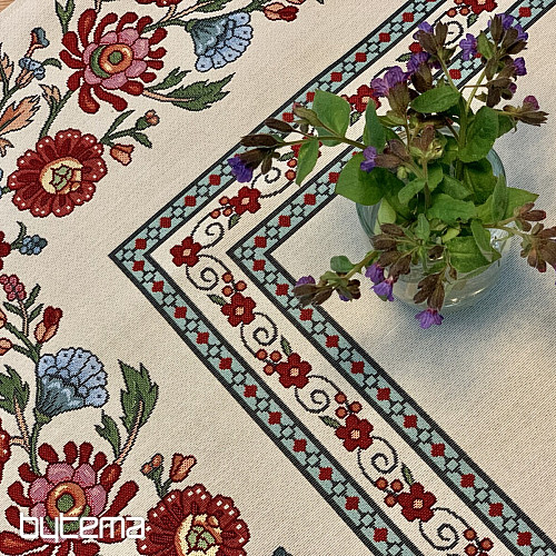 Nappe tapisserie, foulard FLEURS PEINTES