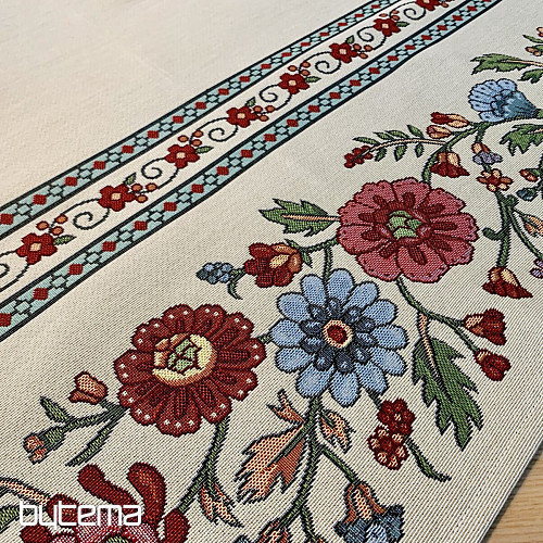 Nappe tapisserie, foulard FLEURS PEINTES