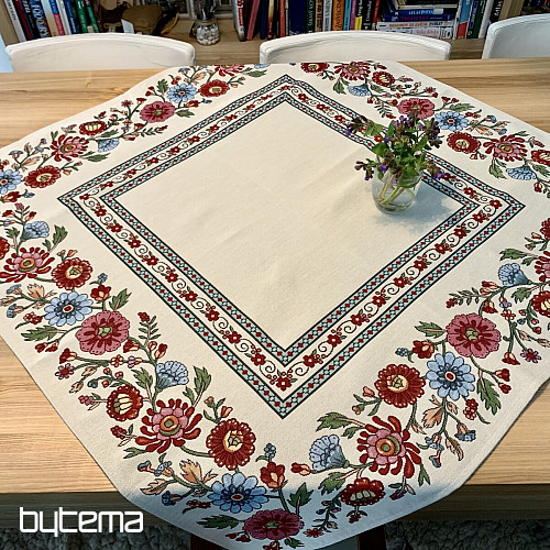 Nappe tapisserie, foulard FLEURS PEINTES